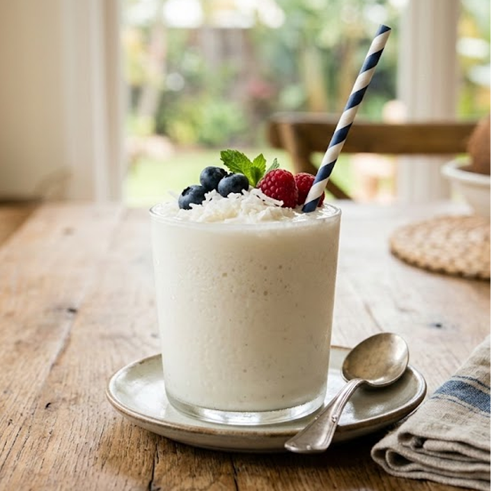 How to Make Coconut Meat Fruit Smoothie at Home