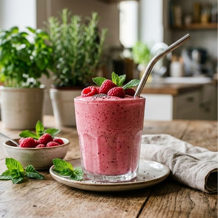 How to Make Raspberry Fruit Smoothie at Home