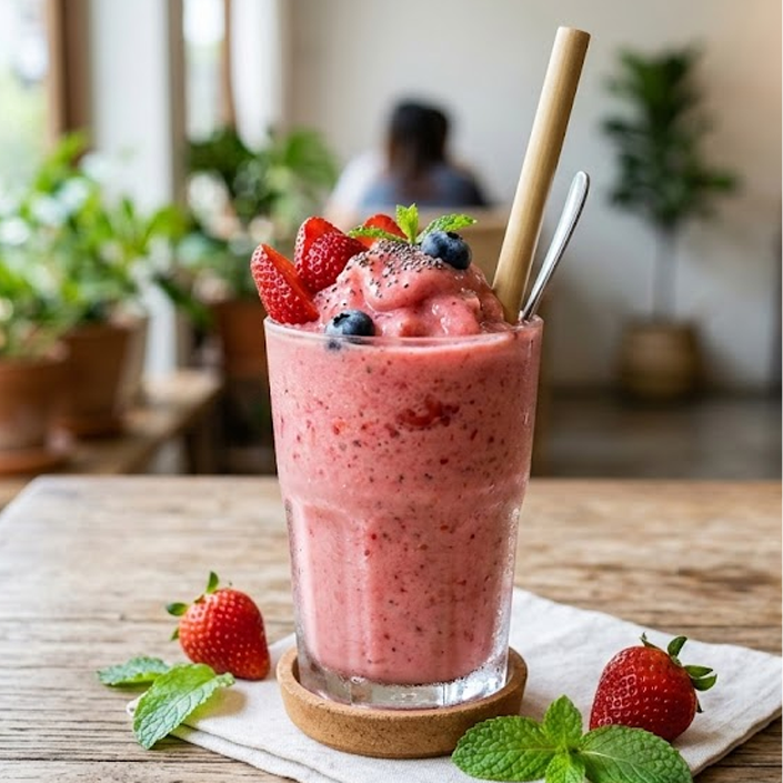 How to Make Strawberry Fruit Smoothie at Home